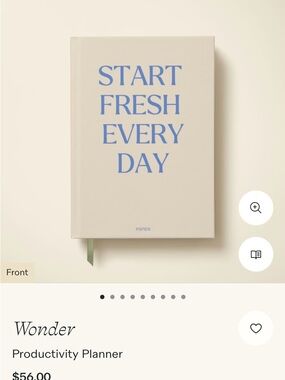 Start Fresh Every Day Notebook - Cream with Blue Text